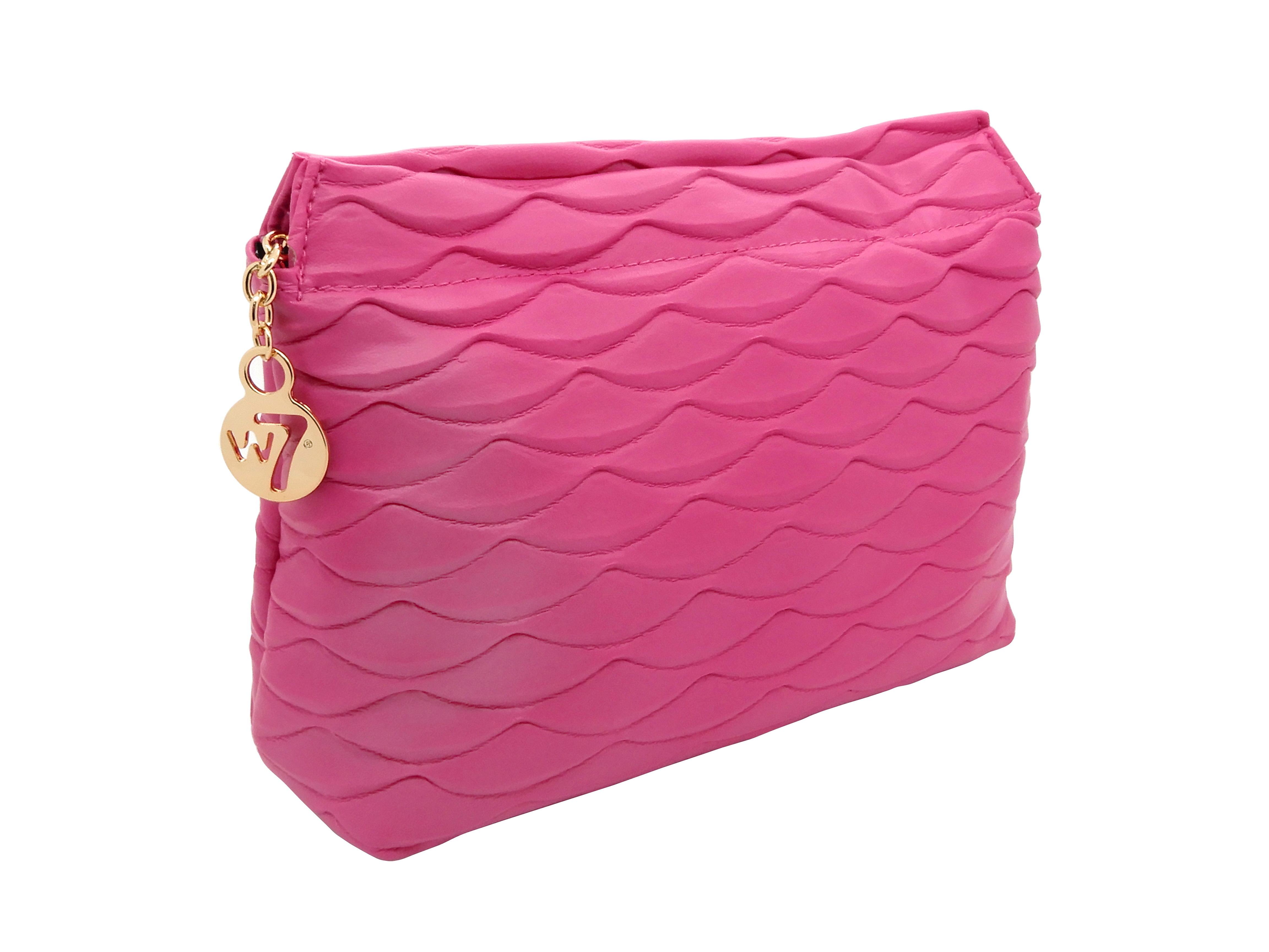 W7 Pink Shell Leather Effect Cosmetic Bag