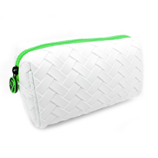 W7 White Weaved Cosmetic Bag with Green ACTIE 2+1 GRATIS