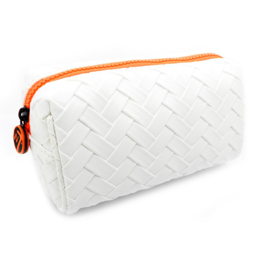 W7 White Weaved Cosmetic Bag with Orange ACTIE  2+1 gratis