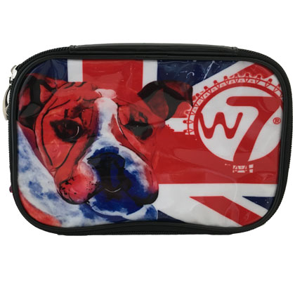 W7 Bulldog cosmetic bag pvc